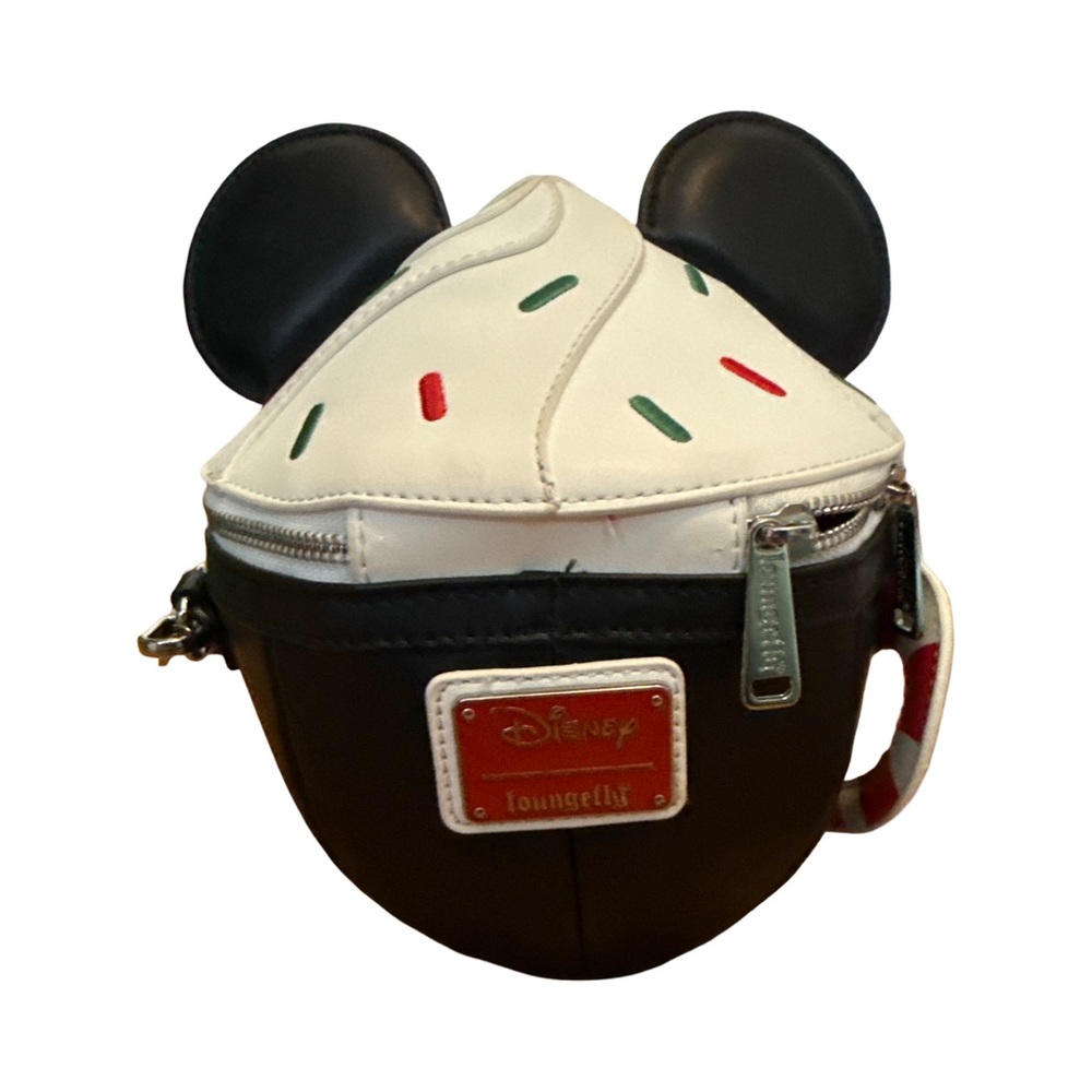 Loungefly Disney Mickey Mouse Cupcake Christmas Bag - Black and White - Picture 3 of 5